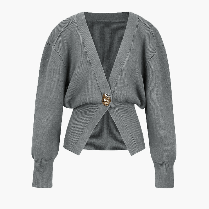 Levoire | Pull V boutons dorés femme Gris