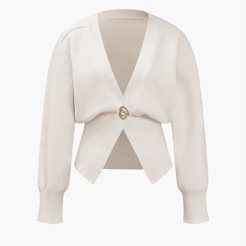 Levoire | Pull V boutons dorés femme Ivoire