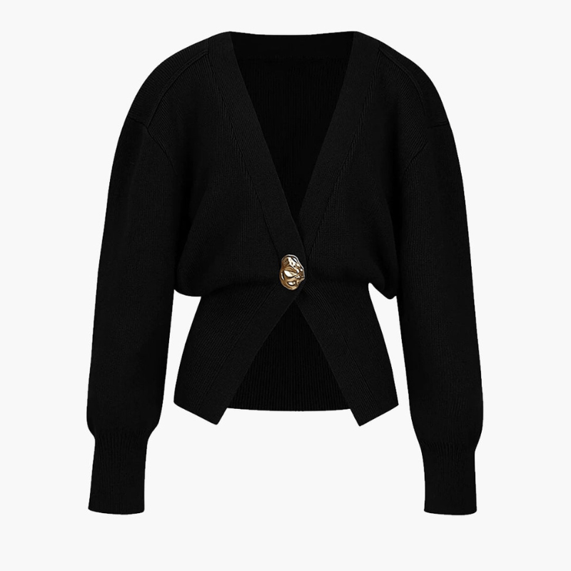 Levoire | Pull V boutons dorés femme Noir