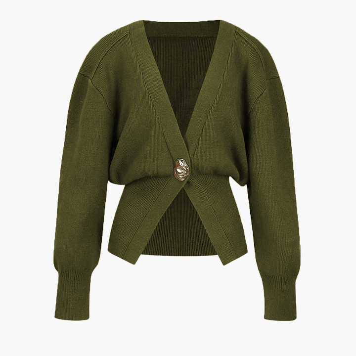 Levoire | Pull V boutons dorés femme Vert olive