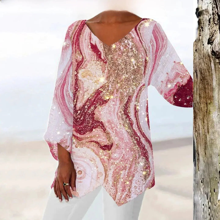 Levoire | Élégant Haut Pour Femme Vintage Avec Décolleté En V Chic, Confortable & Polyvalent Rosa