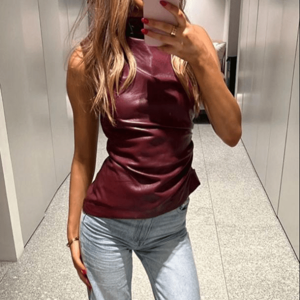 Levoire | Haut de maillot sans manches Cuir de haute qualité Chic et décontracté