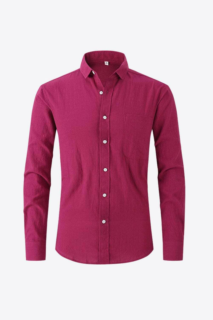 Levoire | Chemise À Manches Longues À Col Classique Cerise