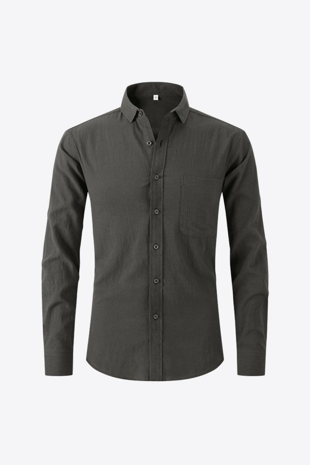 Levoire | Chemise À Manches Longues À Col Classique Gris foncé