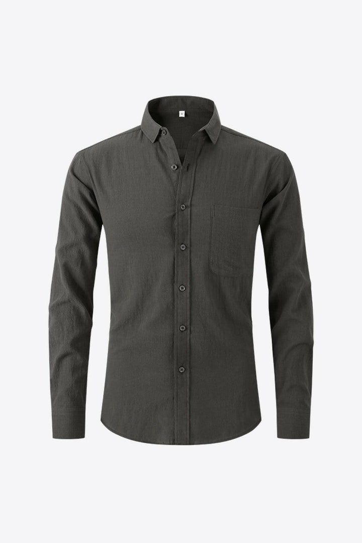 Levoire | Chemise À Manches Longues À Col Classique Gris foncé