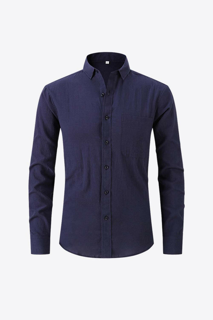 Levoire | Chemise À Manches Longues À Col Classique Bleu marine foncé