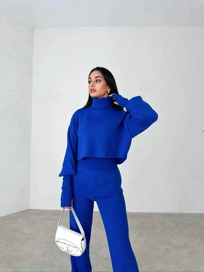 Levoire | Ensemble Col Haut Deux Pièces Bleu