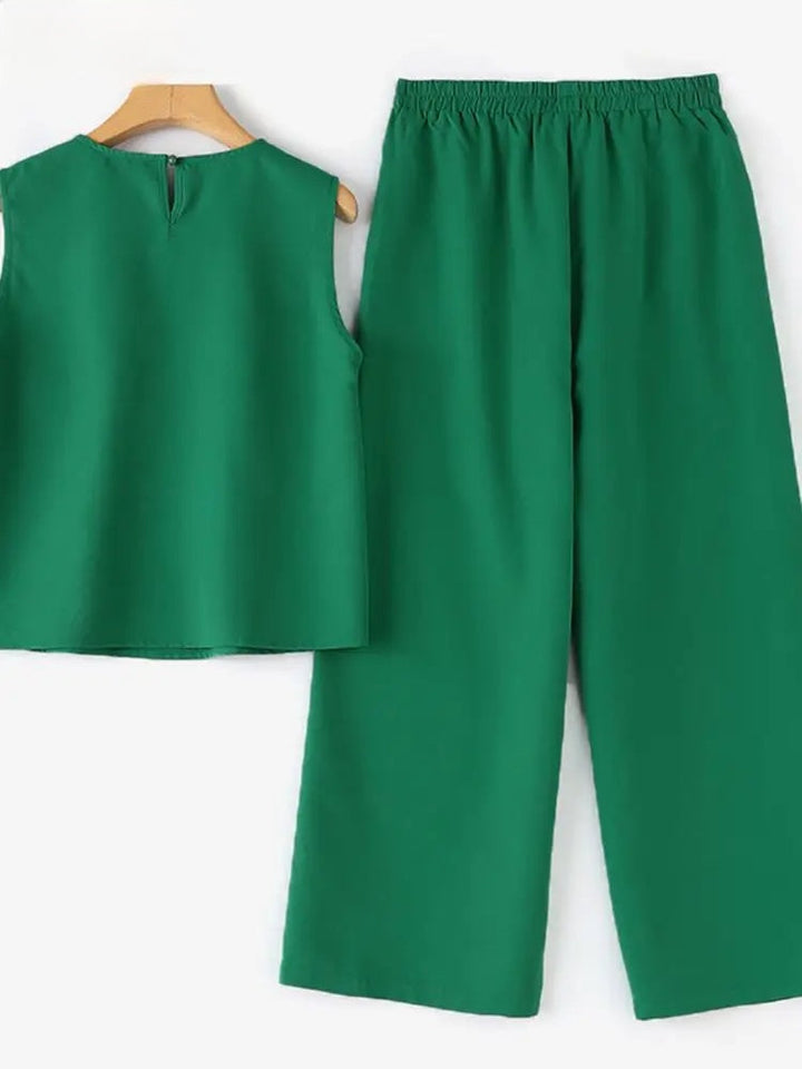Levoire | Haut À Fleurs Brodé Et Pantalon Ample Set