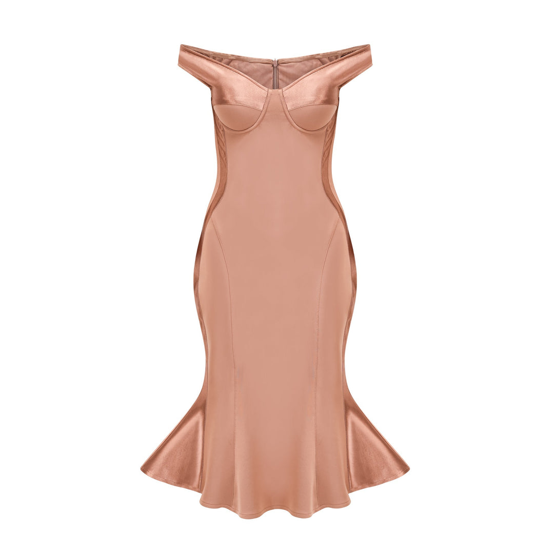 Levoire | Bustier Style Robe Midi Ajustée Neutres