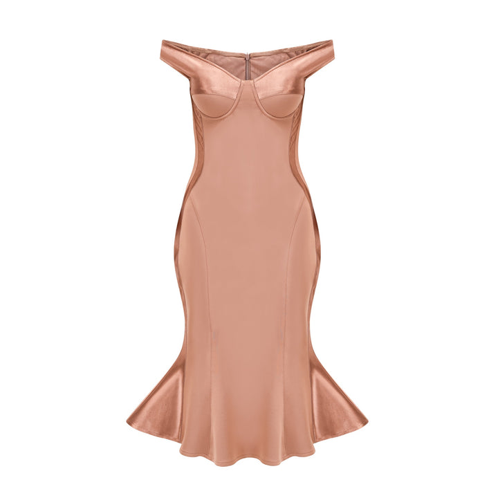 Levoire | Bustier Style Robe Midi Ajustée Neutres