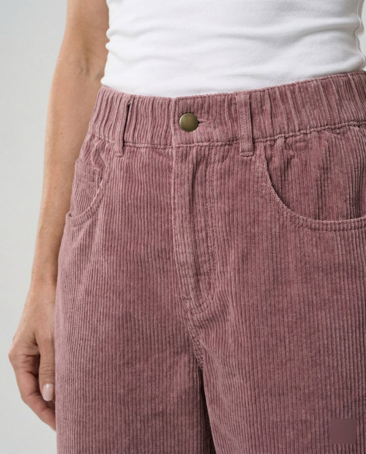 Pantalon en velours côtelé pour femmes Pantalon large Taille haute