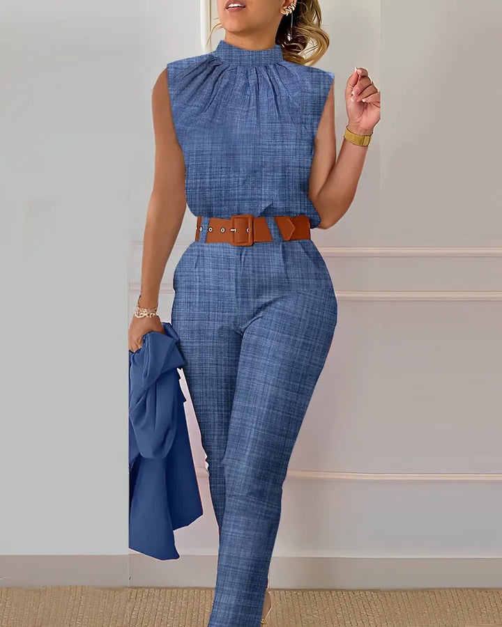 Levoire | Haut sans manches imprimé et pantalon BLEU