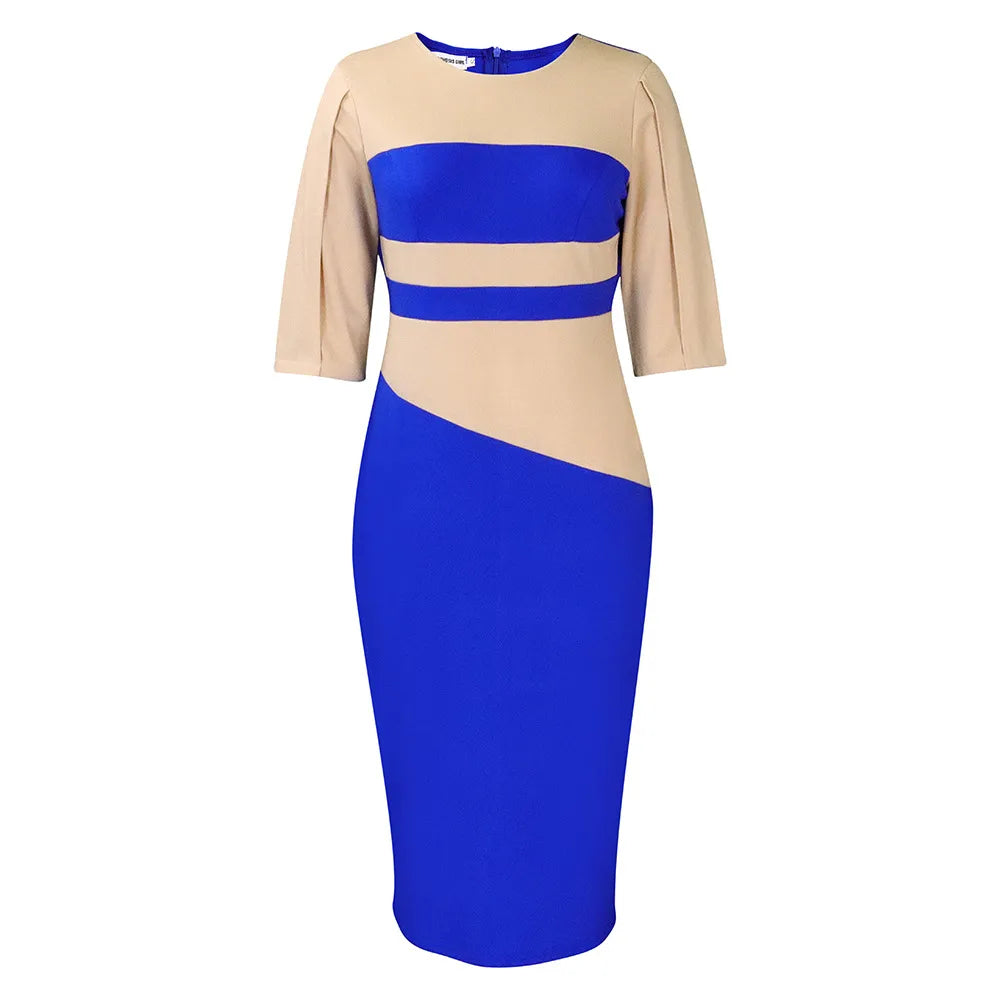Levoire | Robe Étroit Coloré BLEU