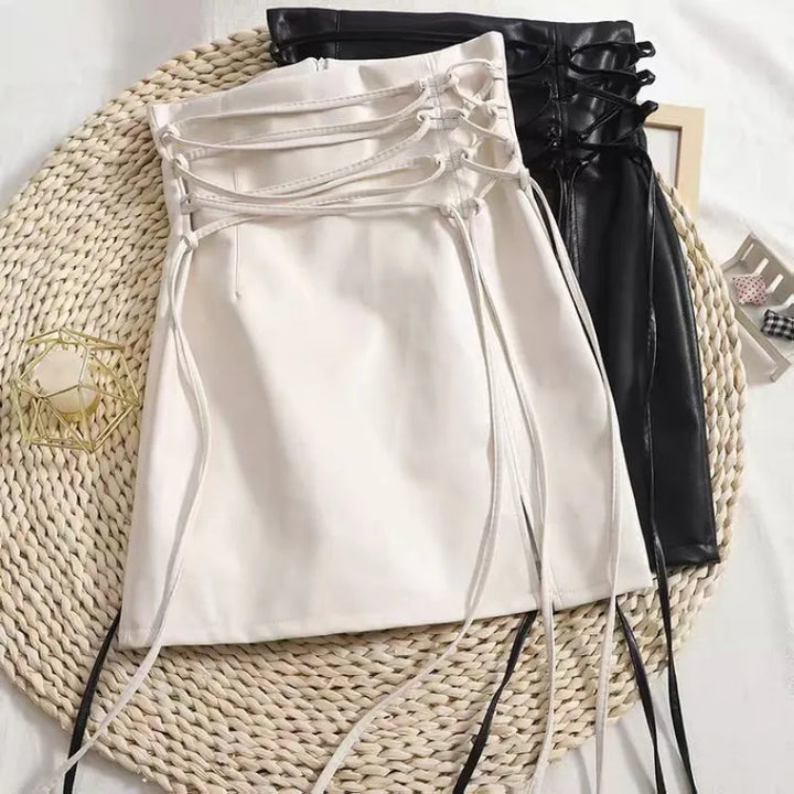 Levoire | short taille haute avec ruban Beige