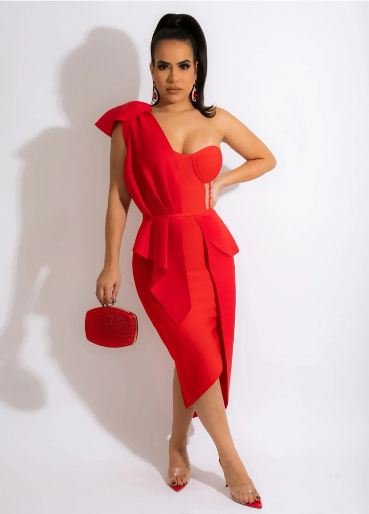 Levoire | robe courte épaules nues Rouge