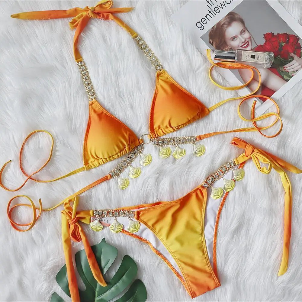 Levoire | avec des bretelles et des nuances de franges Orange