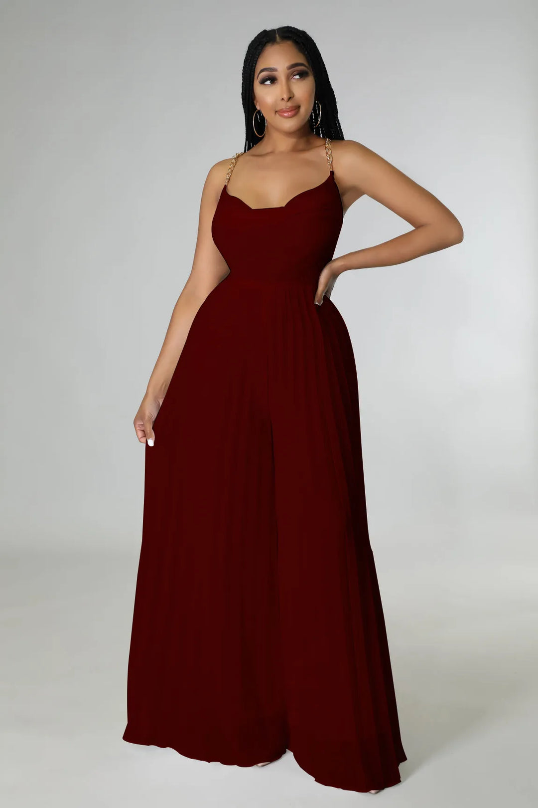 Levoire | pantalon à lacer en tissu avec un dos ouvert et des jambes larges plissées Bordeaux