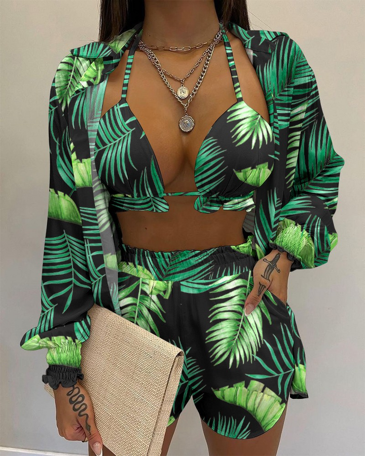 Levoire | maillot de bain trois pièces avec cardigan, haut et shorts VIHERLÖYKÄ