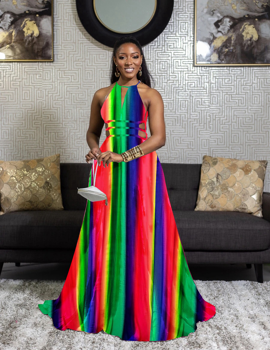 Levoire | longue robe tie dye à cordon derrière MULTICOLORE