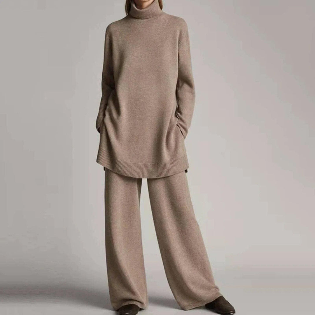 Levoire | Pull À Col Roulé Et Pantalon À Jambes Larges Khaki