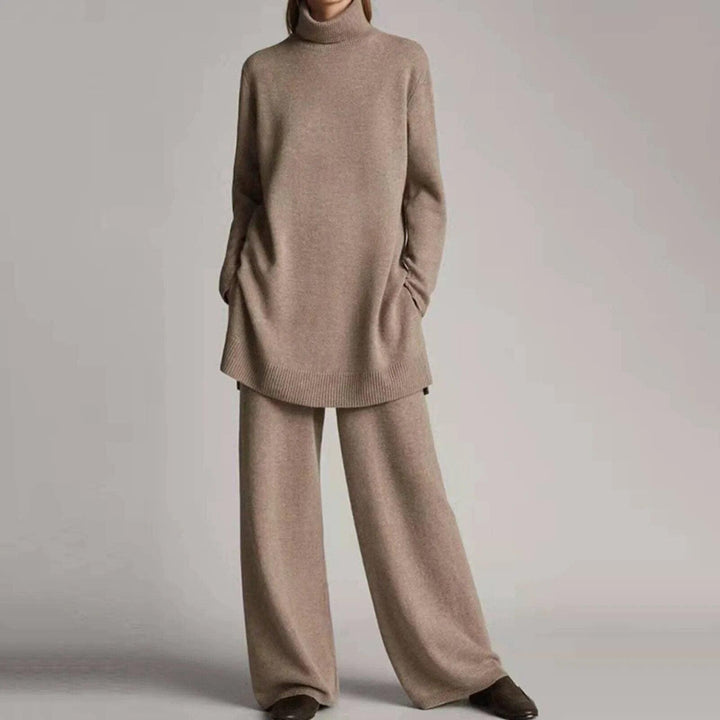 Levoire | Pull À Col Roulé Et Pantalon À Jambes Larges Khaki