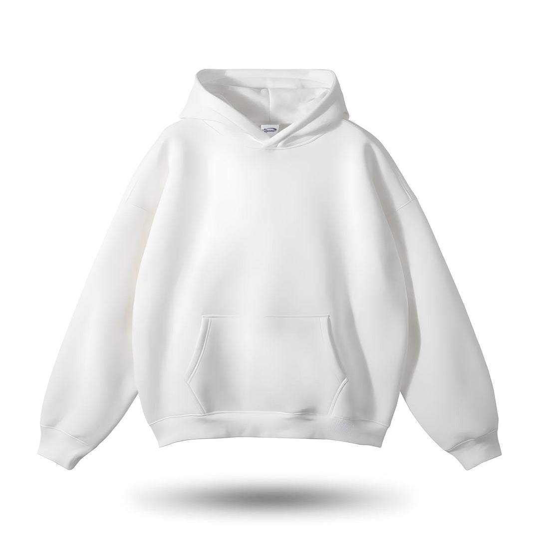 Levoire | Sweat À Capuche Gris Avec Poche Kangourou Pour Hommes Blanc