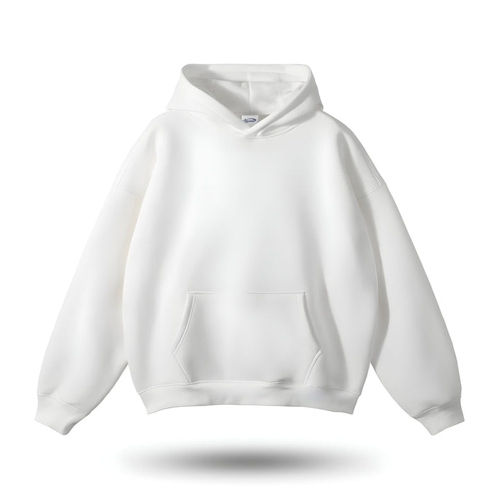 Levoire | Cool Gris Sweat À Capuche Avec Poche Kangourou Blanc