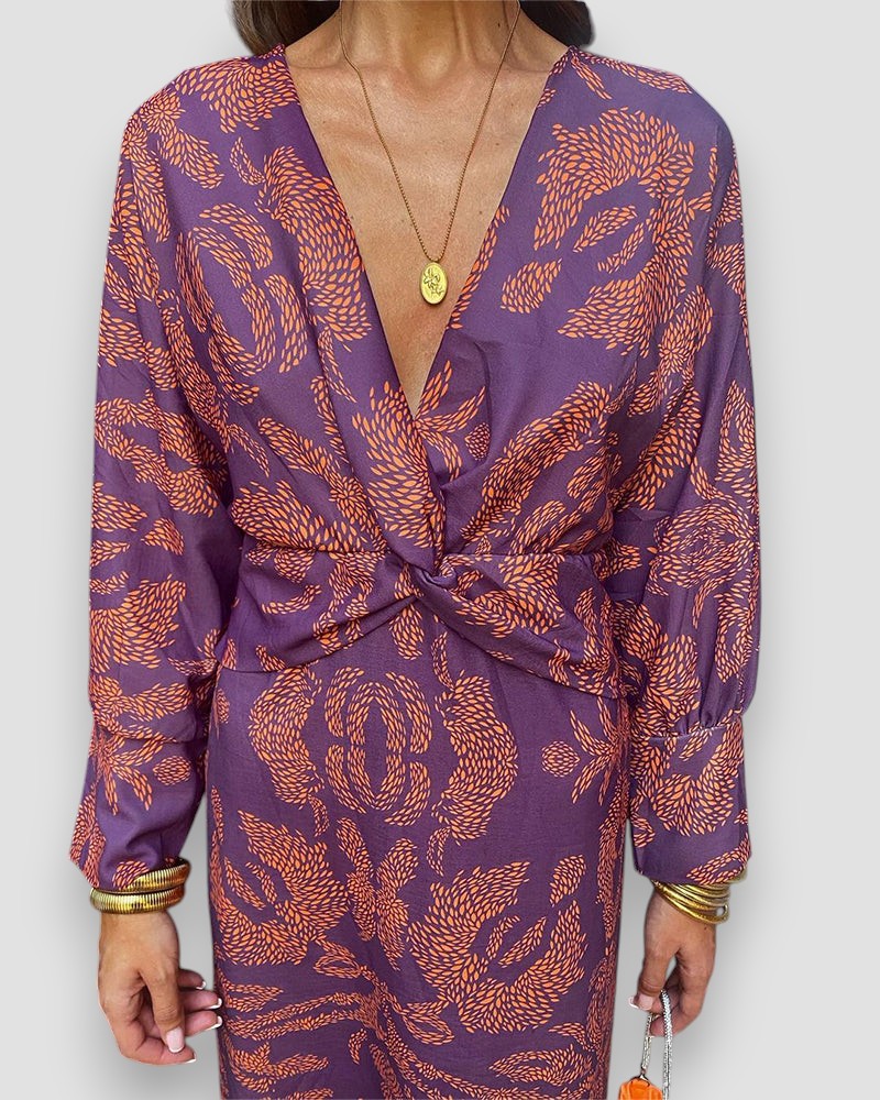 Levoire | Robe Élégante À Décolleté En V Lila