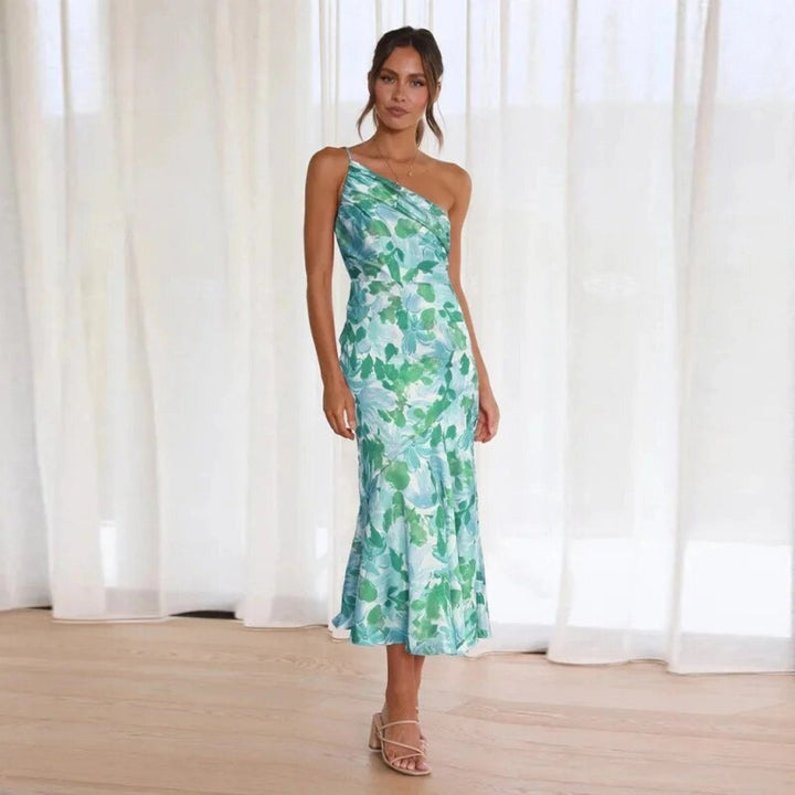 Levoire | Robe maxi florale asymétrique Bleu