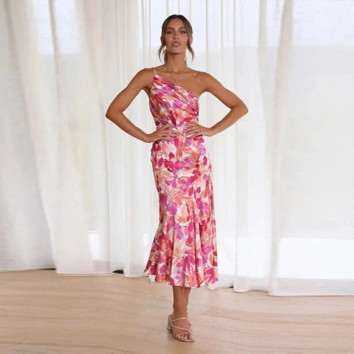 Levoire | Robe maxi florale asymétrique Rosa