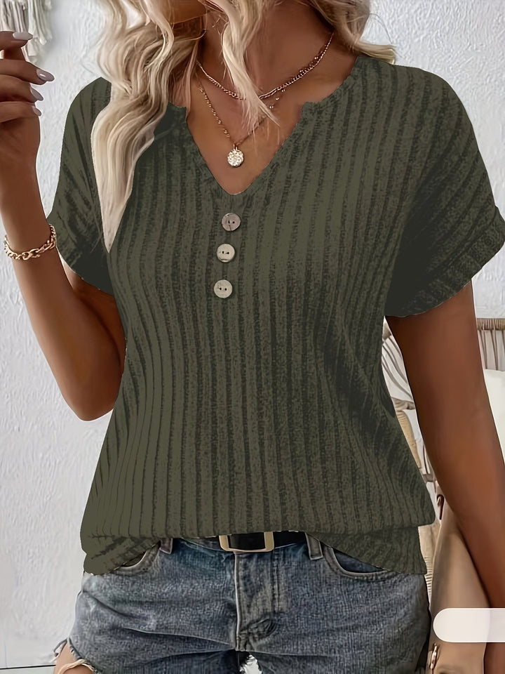 Levoire | T-Shirt À Col V À Manches Courtes Vert olive