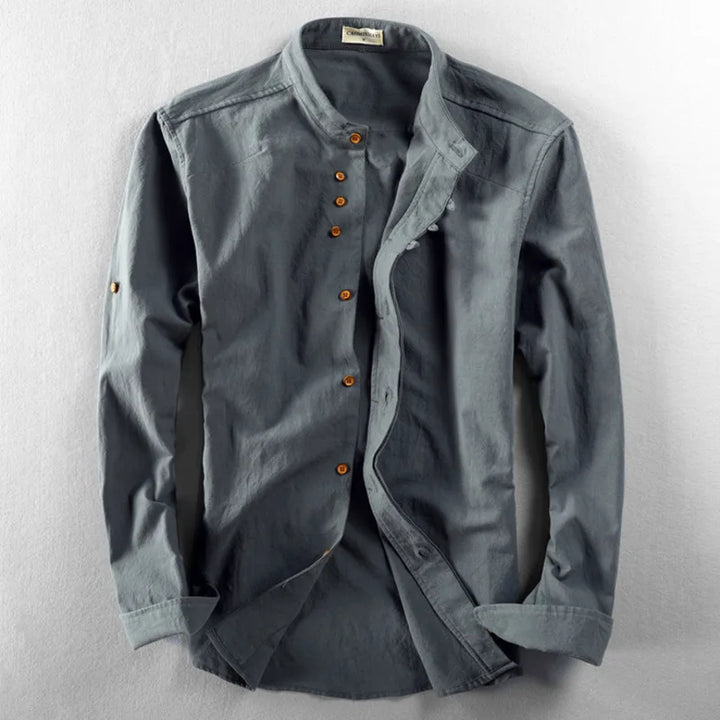 Levoire | Chemise homme en lin coton Gris foncé