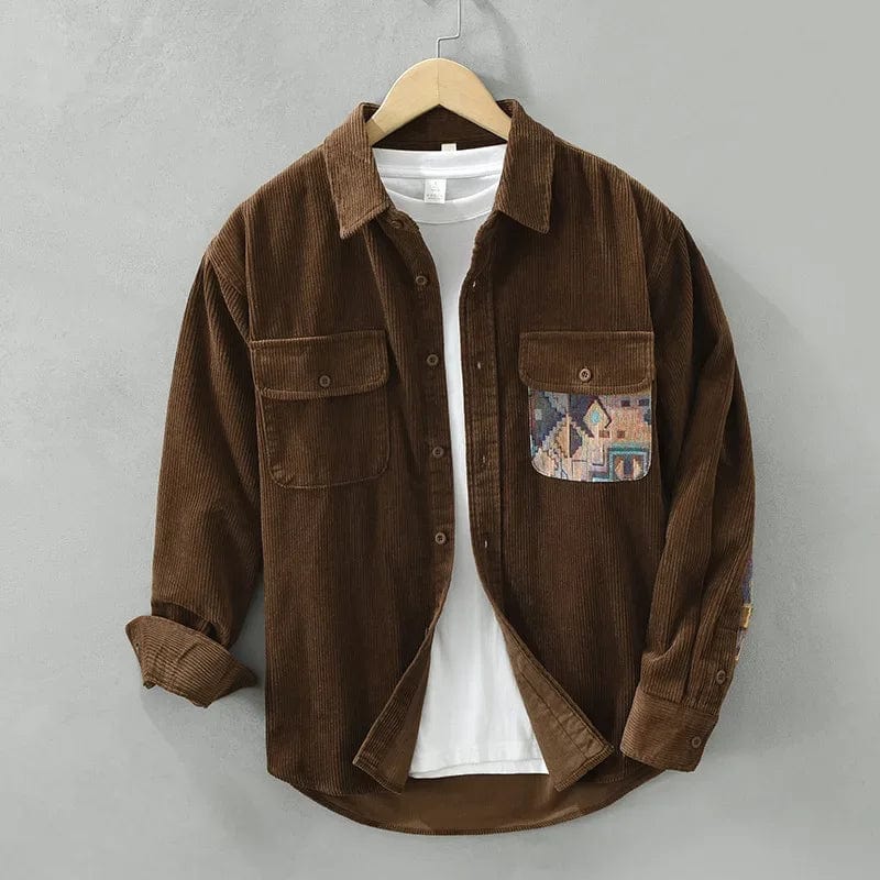 Levoire | Chemise en velours côtelé Espresso Marron