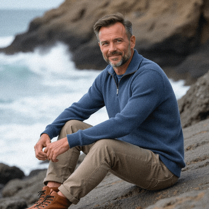 Levoire | Pull en maille à fermeture éclair pour hommes