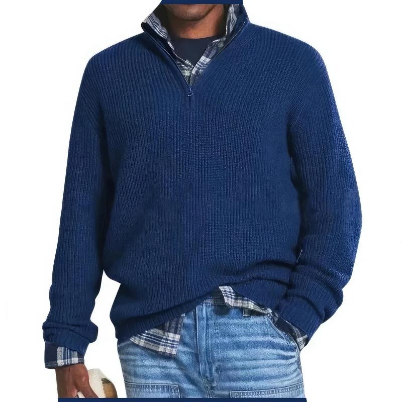 Levoire | Pull en maille à fermeture éclair pour hommes Roi bleu