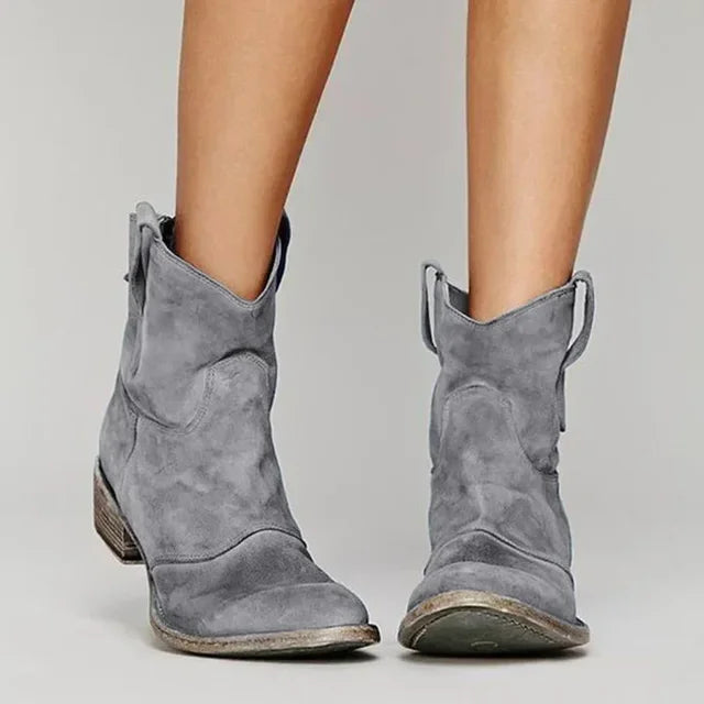 Levoire | Bottes À Chevilles De Style Collecte De Vin Gris