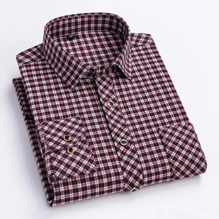 Levoire | Chemise à motifs Bordeaux & Blanches à Carreaux