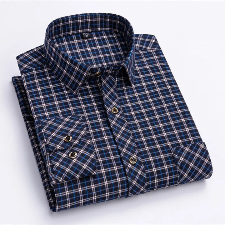 Levoire | Chemise à motifs Bleu marine et Blanc à carreaux