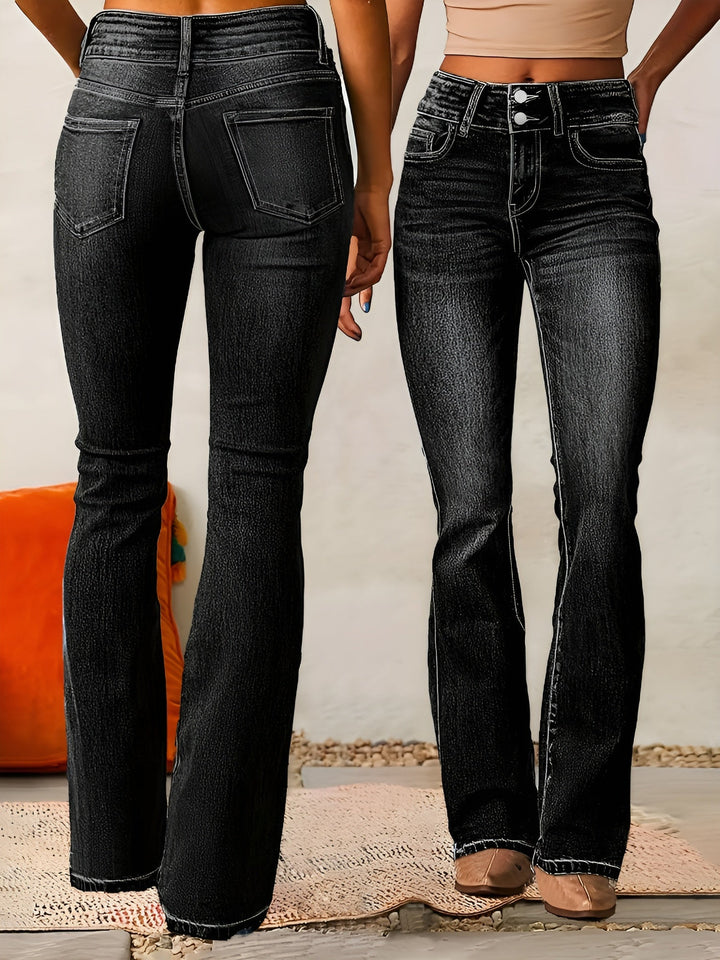 Levoire | Pantalons en denim taille haute et jambes larges