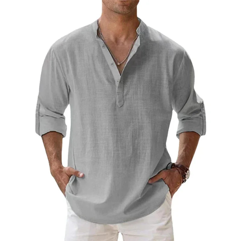 Levoire | Chemise en lin classique Gris