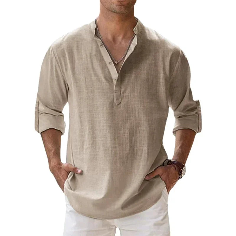 Levoire | Chemise en lin classique Kaki