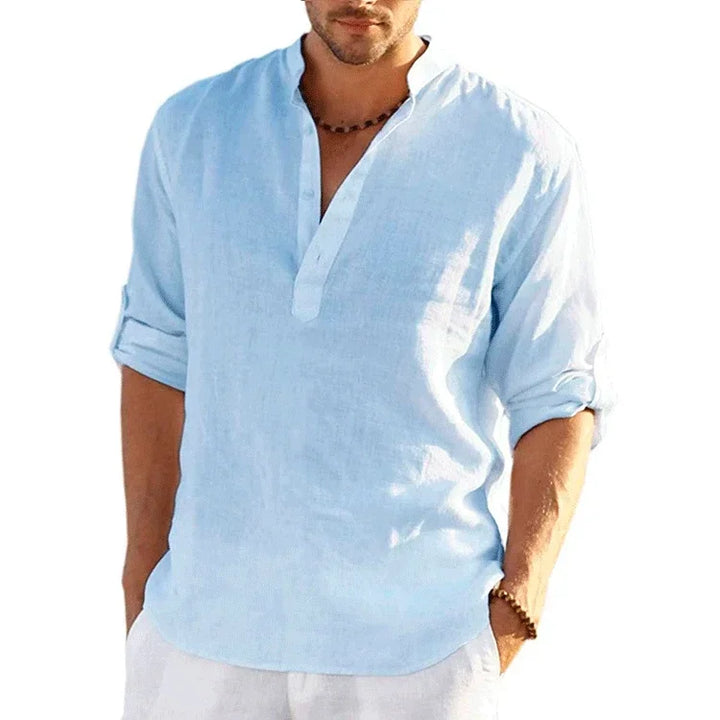 Levoire | Chemise en lin classique Bleu clair