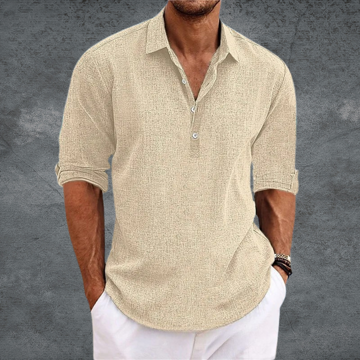 Levoire | Chemise De Printemps Classique Pour Hommes Beige