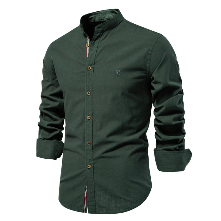 Levoire | Chemise en coton pour hommes vert armée verte