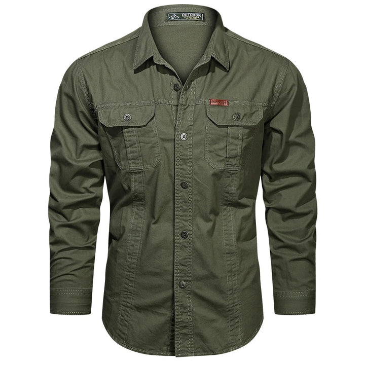 Levoire | Printemps Chemise en Coton vert armée verte