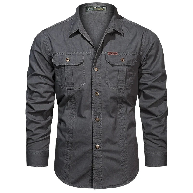 Levoire | Printemps Chemise en Coton Gris foncé