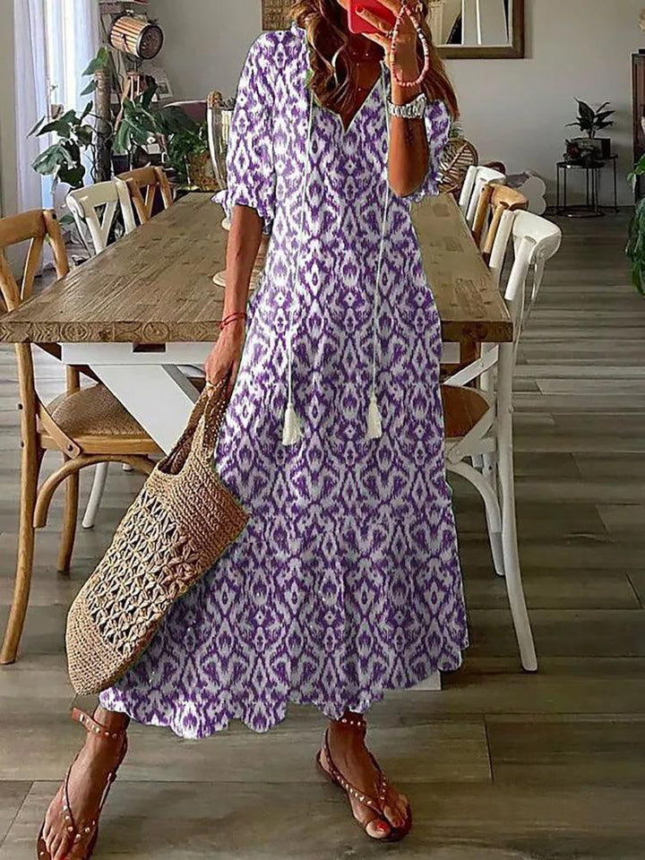 Levoire | Imprimé Floral Robe Maxi Sans Bretelles Lila
