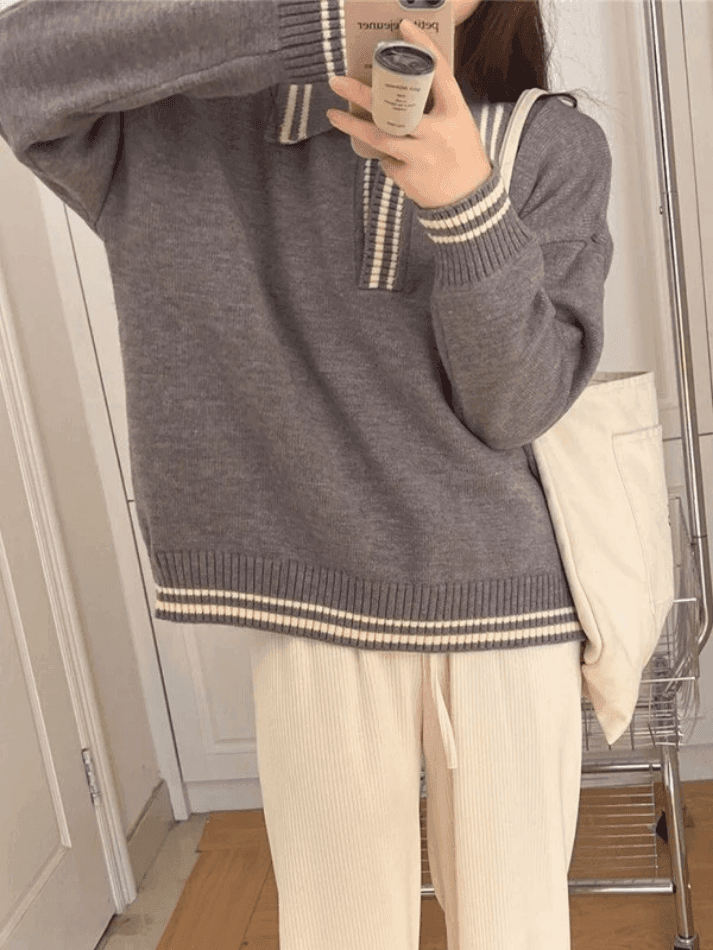 Levoire | Sweat-Shirt À Col Contrasté