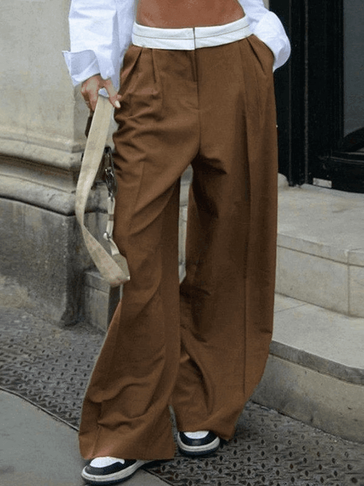 Levoire | Pantalon Sur Mesure Taille Vintage Contrasté Braun