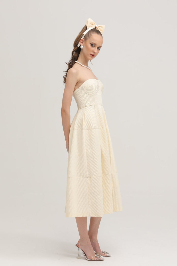 Levoire | Bustier Style Robe Midi Plissée